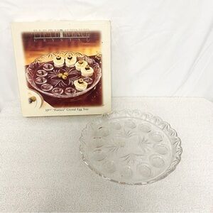 Fifth Avenue Portico Vintage Crystal Glassware Handcrafted 10 1/2” Egg Tray EUC